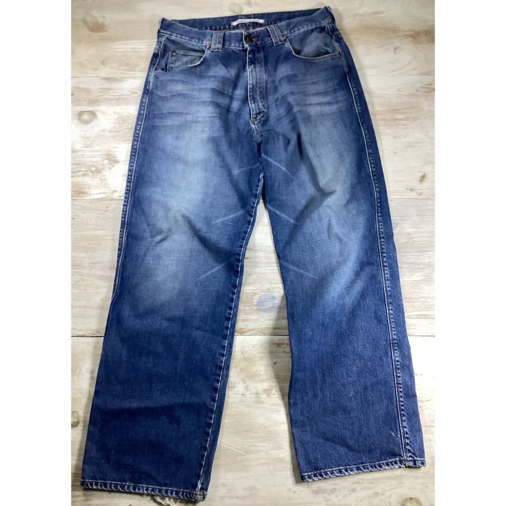Mavi Max 170 Wide Full Leg Jeans Mens 33x32 Medium Wash Blue Cotton Denim